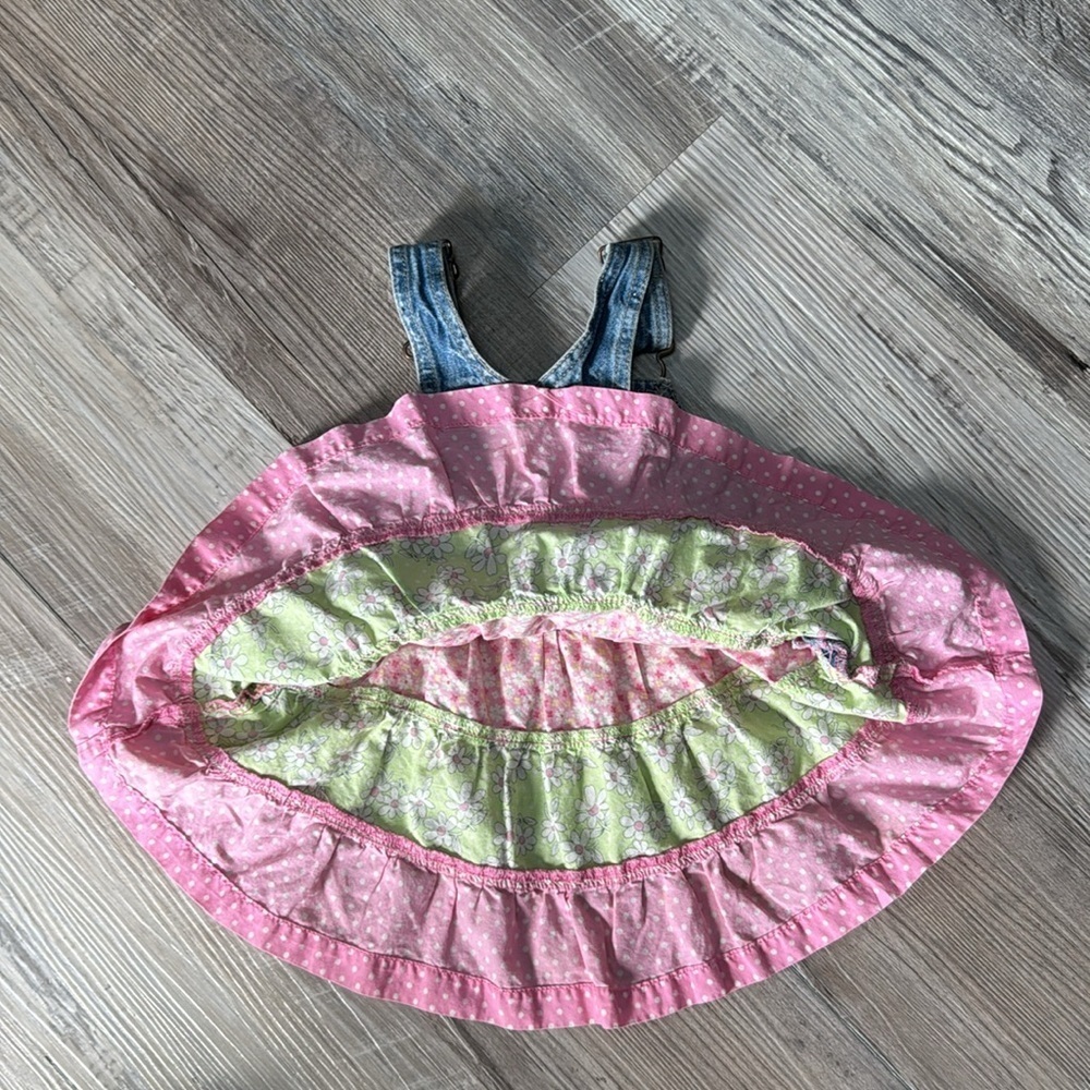 OSHKOSH B-gosh tiered ruffle bib overall skirtall - Picture 4 of 8